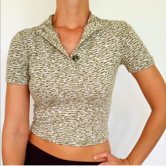Urban Outfitters Tops | Green Crop Top | Poshmark